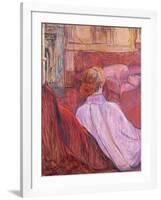 Woman Seated on a Red Settee-Henri de Toulouse-Lautrec-Framed Giclee Print