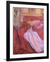 Woman Seated on a Red Settee-Henri de Toulouse-Lautrec-Framed Giclee Print