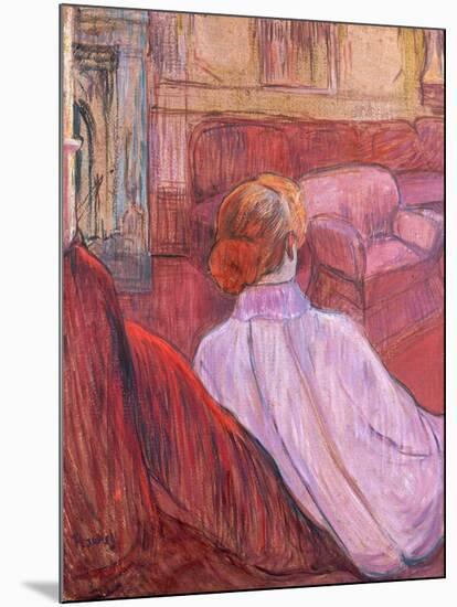 Woman Seated on a Red Settee-Henri de Toulouse-Lautrec-Mounted Giclee Print