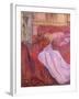 Woman Seated on a Red Settee-Henri de Toulouse-Lautrec-Framed Giclee Print