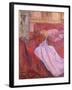 Woman Seated on a Red Settee-Henri de Toulouse-Lautrec-Framed Giclee Print