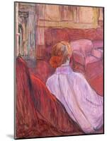 Woman Seated on a Red Settee-Henri de Toulouse-Lautrec-Mounted Giclee Print