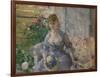 Woman Seated on a Sofa-Berthe Morisot-Framed Art Print