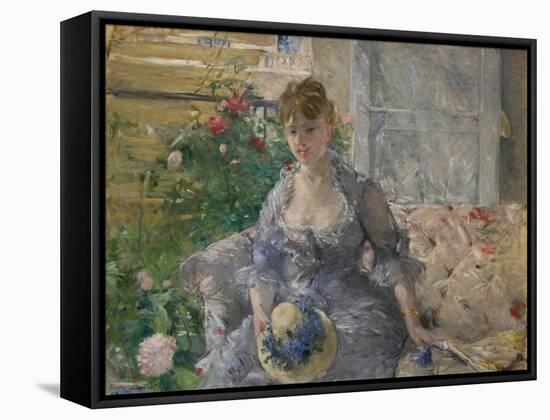 Woman Seated on a Sofa-Berthe Morisot-Framed Stretched Canvas