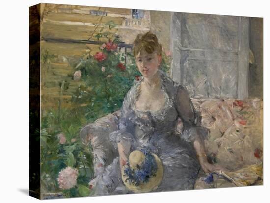 Woman Seated on a Sofa-Berthe Morisot-Stretched Canvas