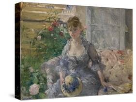 Woman Seated on a Sofa-Berthe Morisot-Stretched Canvas