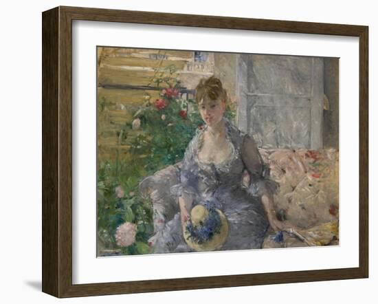 Woman Seated on a Sofa-Berthe Morisot-Framed Art Print