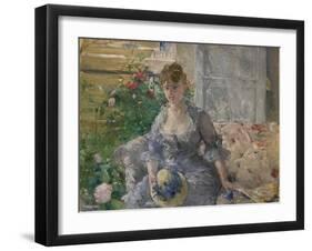 Woman Seated on a Sofa-Berthe Morisot-Framed Art Print
