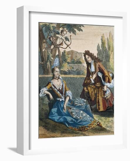 Woman Seated on Grass-Nicolas Bonnart-Framed Giclee Print