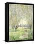 Woman Seated under the Willows, 1880-Claude Monet-Framed Stretched Canvas