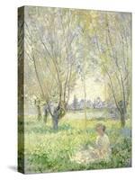 Woman Seated under the Willows, 1880-Claude Monet-Stretched Canvas