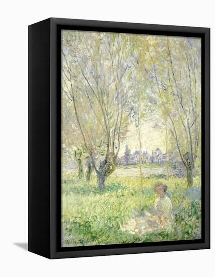 Woman Seated under the Willows, 1880-Claude Monet-Framed Stretched Canvas