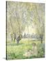 Woman Seated under the Willows, 1880-Claude Monet-Stretched Canvas