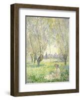 Woman Seated under the Willows, 1880-Claude Monet-Framed Giclee Print