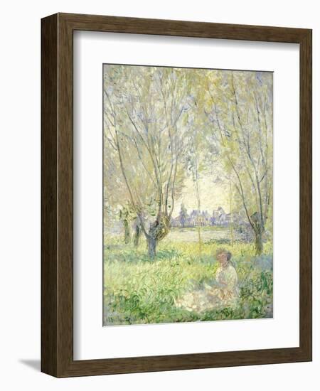 Woman Seated under the Willows, 1880-Claude Monet-Framed Giclee Print