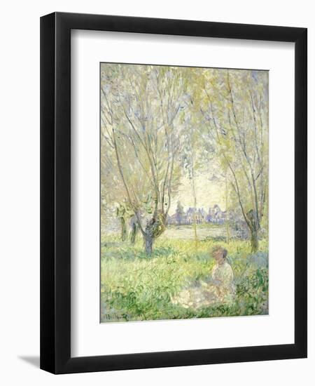 Woman Seated under the Willows, 1880-Claude Monet-Framed Giclee Print