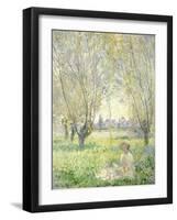 Woman Seated under the Willows, 1880-Claude Monet-Framed Giclee Print