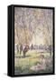 Woman Seated under the Willows-Claude Monet-Framed Stretched Canvas