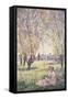 Woman Seated under the Willows-Claude Monet-Framed Stretched Canvas