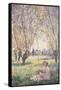 Woman Seated under the Willows-Claude Monet-Framed Stretched Canvas