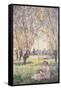 Woman Seated under the Willows-Claude Monet-Framed Stretched Canvas