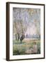 Woman Seated under the Willows-Claude Monet-Framed Art Print