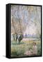 Woman Seated under the Willows-Claude Monet-Framed Stretched Canvas