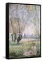 Woman Seated under the Willows-Claude Monet-Framed Stretched Canvas