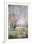 Woman Seated under the Willows-Claude Monet-Framed Art Print