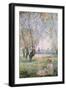Woman Seated under the Willows-Claude Monet-Framed Art Print