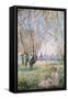 Woman Seated under the Willows-Claude Monet-Framed Stretched Canvas