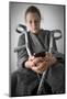 Woman Seated with Crutches-Anthony West-Mounted Photographic Print