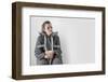 Woman Seated with Crutches-Anthony West-Framed Photographic Print