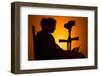 Woman Seated with Crutches-Anthony West-Framed Photographic Print