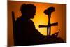 Woman Seated with Crutches-Anthony West-Mounted Photographic Print