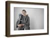 Woman Seated with Crutches-Anthony West-Framed Photographic Print