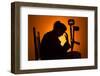 Woman Seated with Crutches-Anthony West-Framed Photographic Print