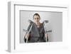 Woman Seated with Crutches-Anthony West-Framed Photographic Print