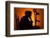 Woman Seated with Crutches-Anthony West-Framed Photographic Print