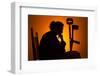 Woman Seated with Crutches-Anthony West-Framed Photographic Print