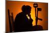 Woman Seated with Crutches-Anthony West-Mounted Photographic Print