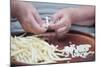 Woman Selecting and Separating Green Beans from Pods-Joe Petersburger-Mounted Photographic Print