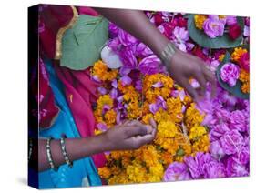 Woman Selling Flower, Pushkar, Rajasthan, India-Keren Su-Stretched Canvas