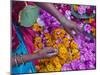 Woman Selling Flower, Pushkar, Rajasthan, India-Keren Su-Mounted Premium Photographic Print