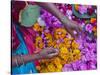 Woman Selling Flower, Pushkar, Rajasthan, India-Keren Su-Stretched Canvas