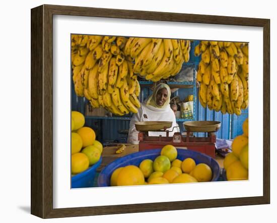 Woman Selling Fruit in a Market Stall in Gonder, Gonder, Ethiopia, Africa-Gavin Hellier-Framed Photographic Print