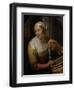 Woman Selling Herring-Godfried Schalcken-Framed Art Print