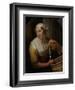 Woman Selling Herring-Godfried Schalcken-Framed Art Print
