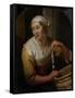 Woman Selling Herring-Godfried Schalcken-Framed Stretched Canvas