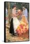 Woman Sells Flowers-Childe Hassam-Framed Stretched Canvas